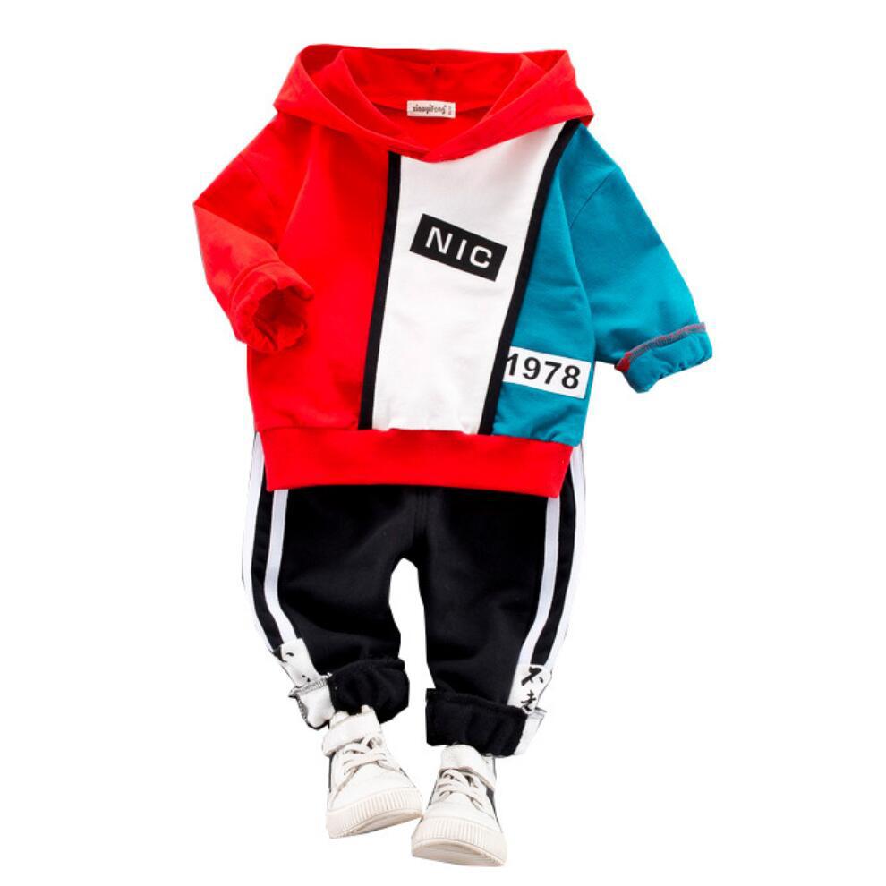 2020 Toddler Boy clothes sets Autumn Winter Sport style hooded 2pcs kids Outfits stylish long sleeves boys suits Infant Clothing