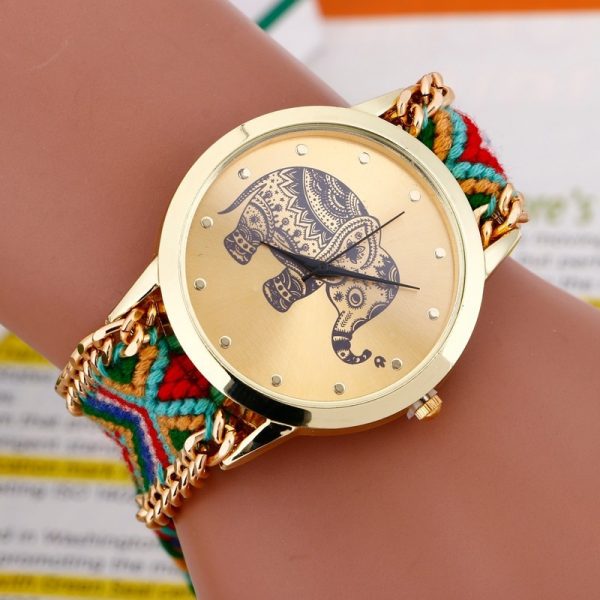 Relojes mujer 2016 bayan saatleri Fashion Bracelet watch Women Braided Elephant Round dial Quartz Watch Clock Female wristwatch